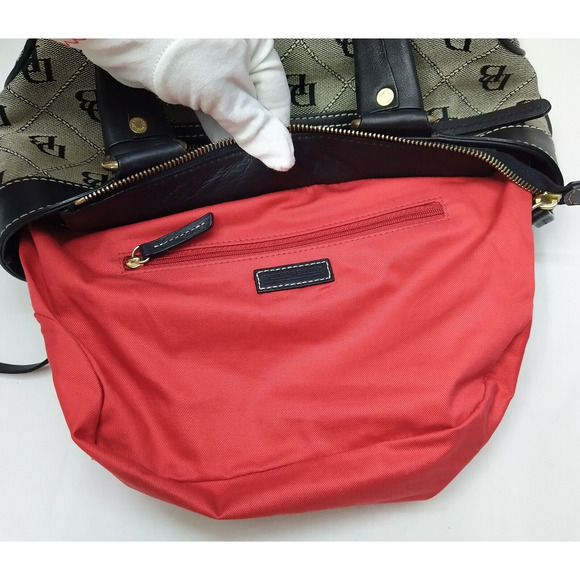 Dooney & Bourke Black Canvas Leather Trim Double Handle Mini Tote Shoulder Bag - Picture 10 of 16